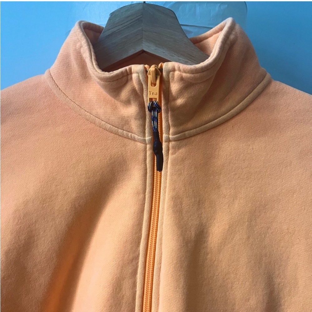 NWOT Women’s TNA Cropped Oversized Half Zip Up Sweater In Orange Size S - Picture 7 of 10